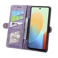 For Tecno Spark Go 2024 Geometric Zipper Wallet Side Buckle Leather Phone Case(Purple)