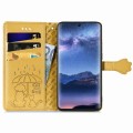 For Tecno Itel S23+ Cat and Dog Embossed Leather Phone Case(Yellow)