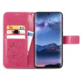 For Tecno Itel S23+ Four-leaf Clasp Embossed Buckle Leather Phone Case(Red)