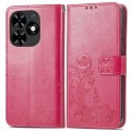 For Tecno Spark Go 2024 Four-leaf Clasp Embossed Buckle Leather Phone Case(Red)