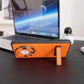 For Huawei Mate 60 Pro Litchi Texture Fold Holder Shockproof Phone Case(Orange)