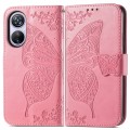For Blackview A200 Pro Butterfly Love Flower Embossed Leather Phone Case(Pink)