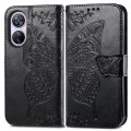For Blackview A200 Pro Butterfly Love Flower Embossed Leather Phone Case(Black)
