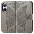 For Blackview A200 Pro Butterfly Love Flower Embossed Leather Phone Case(Gray)