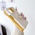 For Xiaomi 13T / 13T Pro Litchi Texture Ring Holder Shockproof Phone Case(Yellow)