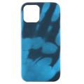 For iPhone 15 Pro Max Thermal Sensor Discoloration Silicone Phone Case(Black Blue)