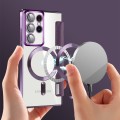 For Samsung Galaxy S22 Ultra 5G MagSafe Magnetic RFID Anti-theft Leather Phone Case(Purple)