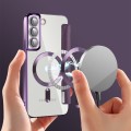 For Samsung Galaxy S22 5G MagSafe Magnetic RFID Anti-theft Leather Phone Case(Purple)