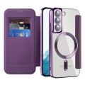 For Samsung Galaxy S22+ 5G MagSafe Magnetic RFID Anti-theft Leather Phone Case(Purple)