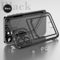 For iPhone 15 Electroplating Frame Card Slot Phone Case(Black)