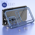 For iPhone 15 Electroplating Frame Card Slot Phone Case(Blue)