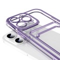 For iPhone 15 Plus Electroplating Frame Card Slot Phone Case(Purple)