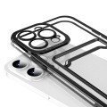 For iPhone 15 Pro Max Electroplating Frame Card Slot Phone Case(Black)