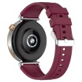 For Huawei Watch GT4 41mm Official Steps Style Silver Buckle Silicone Watch Band(Wine Red)