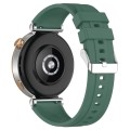 For Huawei Watch GT4 41mm Official Steps Style Silver Buckle Silicone Watch Band(Dark Green)