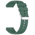 For Huawei Watch GT4 41mm Official Steps Style Silver Buckle Silicone Watch Band(Dark Green)
