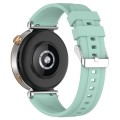 For Huawei Watch GT4 41mm Official Steps Style Silver Buckle Silicone Watch Band(Green)