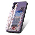 For Samsung Galaxy S20 FE Retro Painted Zipper Wallet Back Phone Case(Purple)
