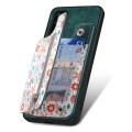 For Samsung Galaxy S21 FE 5G Retro Painted Zipper Wallet Back Phone Case(Green)