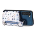 For Samsung Galaxy S24+ 5G Retro Painted Zipper Wallet Back Phone Case(Blue)