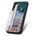 For Samsung Galaxy S24+ 5G Retro Painted Zipper Wallet Back Phone Case(Green)