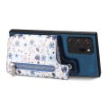For Samsung Galaxy Note20 Retro Painted Zipper Wallet Back Phone Case(Blue)