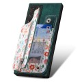 For Samsung Galaxy Note20 Retro Painted Zipper Wallet Back Phone Case(Green)
