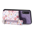 For Samsung Galaxy A12 5G Retro Painted Zipper Wallet Back Phone Case(Purple)