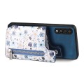 For Samsung Galaxy A12 5G Retro Painted Zipper Wallet Back Phone Case(Blue)