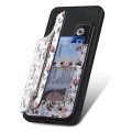 For Samsung Galaxy A12 5G Retro Painted Zipper Wallet Back Phone Case(Black)