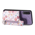 For Samsung Galaxy A04e Retro Painted Zipper Wallet Back Phone Case(Purple)