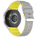 For Samsung Galaxy Watch 6 Classic Two Color Horizontal Silicone Watch Band(Grey Yellow)