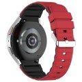 For Samsung Galaxy Watch 6 Classic Two Color Horizontal Silicone Watch Band(Red Black)