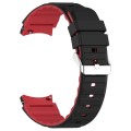 For Samsung Galaxy Watch 6 Two Color Horizontal Silicone Watch Band(Black Red)