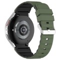 For Samsung Galaxy Watch 6 Two Color Horizontal Silicone Watch Band(Olive Green Black)