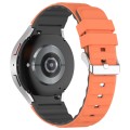 For Samsung Galaxy Watch 5 Two Color Horizontal Silicone Watch Band(Orange Grey)