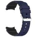 For Samsung Galaxy Watch 4 Two Color Horizontal Silicone Watch Band(Blue Black)