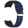 For Samsung Galaxy Watch 4 Classic 46mm Two Color Horizontal Silicone Watch Band(Blue Black)