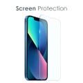For iPhone 13 mini NORTHJO 3 in 1 TPU Phone Case with Screen Film and Lens Film(Clear)