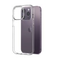For iPhone 14 Pro Max NORTHJO 3 in 1 TPU Phone Case with Screen Film and Lens Film(Clear)