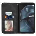 For Motorola Moto G14 Retro Skin Feel Magnetic Flip Leather Phone Case(Black)