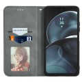 For Motorola Moto G14 Retro Skin Feel Magnetic Flip Leather Phone Case(Grey)