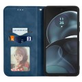 For Motorola Moto G14 Retro Skin Feel Magnetic Flip Leather Phone Case(Blue)
