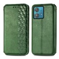 For Motorola Edge 40 Neo Cubic Grid Pressed Magnetic Leather Phone Case(Green)