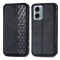For Motorola Moto G24 Power Cubic Grid Pressed Magnetic Leather Phone Case(Black)
