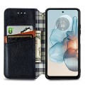 For Motorola Moto G24 Power Cubic Grid Pressed Magnetic Leather Phone Case(Black)
