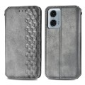 For Motorola Moto G24 Power Cubic Grid Pressed Magnetic Leather Phone Case(Grey)