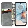 For Motorola Moto G24 Power Cubic Grid Pressed Magnetic Leather Phone Case(Grey)