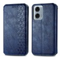 For Motorola Moto G24 Power Cubic Grid Pressed Magnetic Leather Phone Case(Blue)