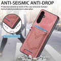For Samsung Galaxy A54 5G Denim Texture Leather Skin Phone Case with Card Slot(Pink)
